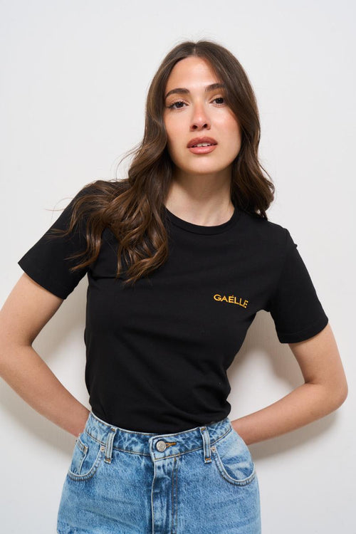 T-shirt donna girocollo nera - 2
