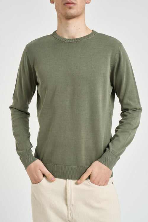 Maglia uomo girocollo verde militare - 1