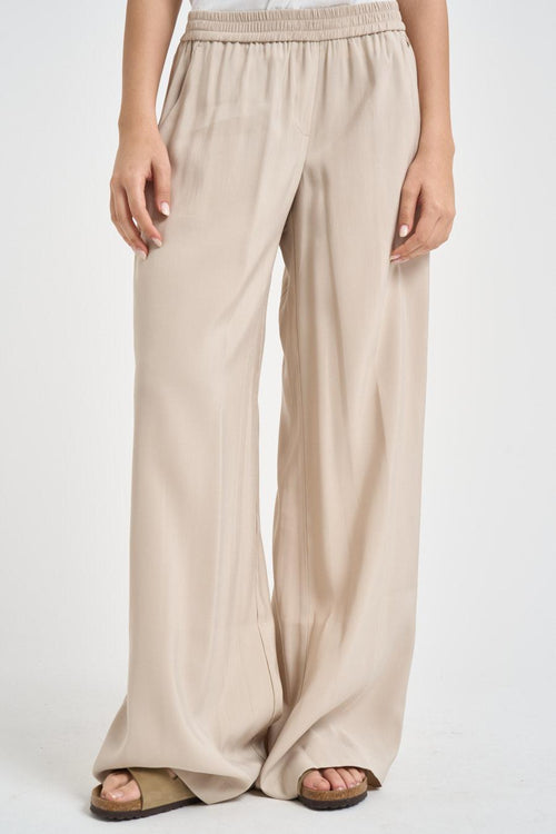 Pantalone donna fluido beige