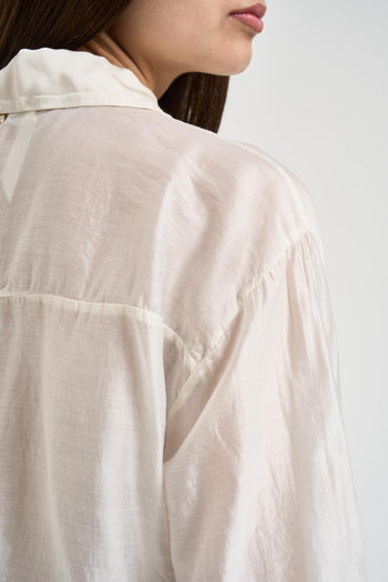 Camicia donna semi-trasparente burro - 5