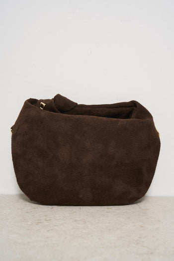 Borsa donna scamosciata marrone - 4