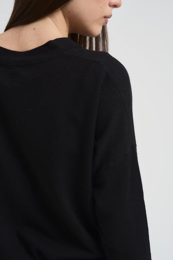 Cardigan donna con scollo a V nero - 4