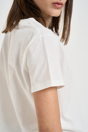 T-shirt donna girocollo bianca - 5