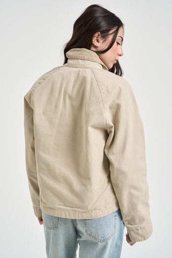 Giubbotto donna in tessuto sabbia - 4