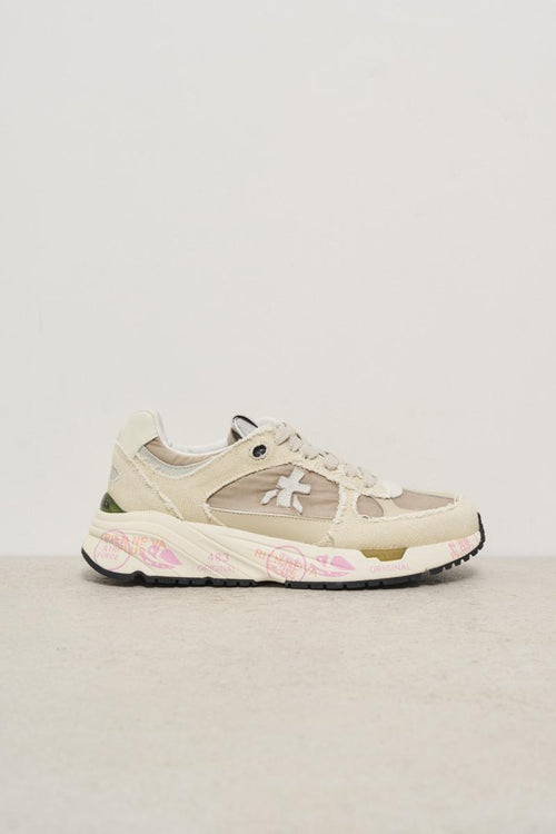 Mased beige women's sneakers