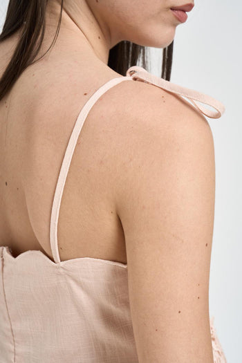 Top donna con pizzo rosa cipria - 4