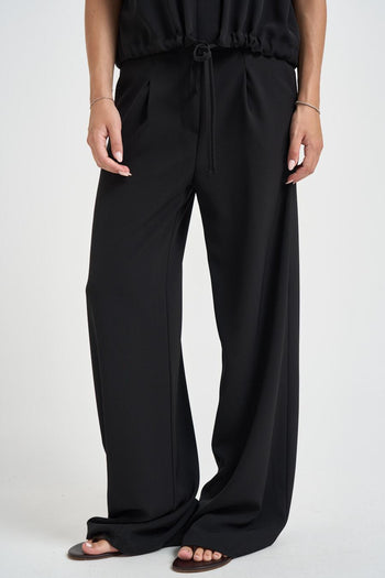 Abito donna con coulisse in vita nero - 4