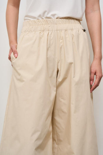 Pantalone donna a palazzo panna - 7