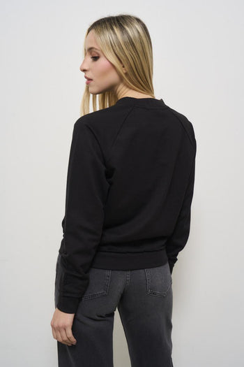 Women's sweatshirt with black rhinestones - 5