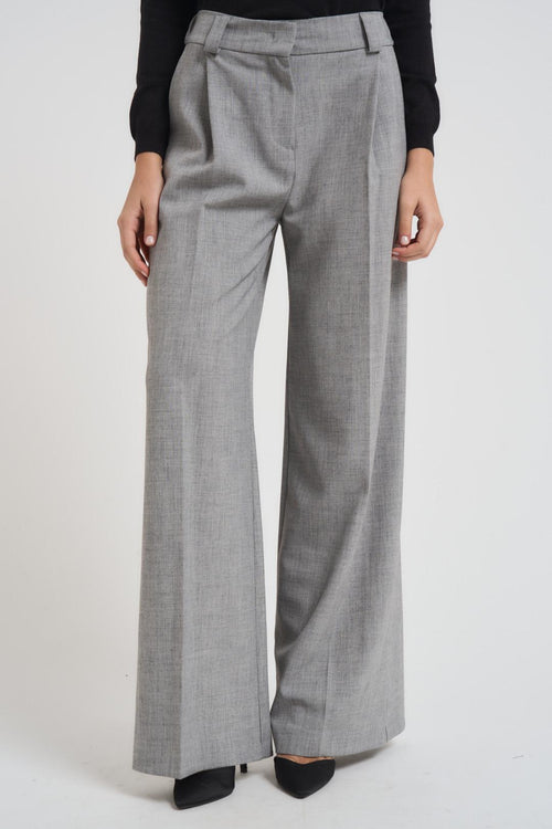 Pantalone donna a palazzo grigio chiaro