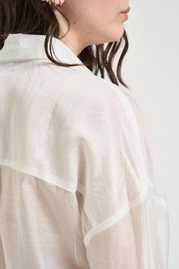 Camicia donna semitrasparente bianca - 4