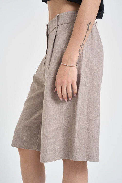 Bermuda donna sartoriali beige - 2