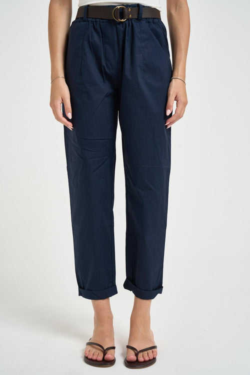 Pantalone donna a gamba dritta blu