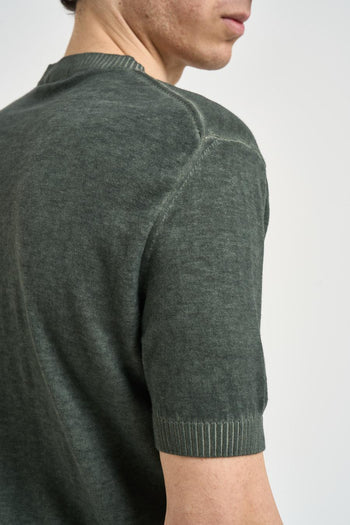 T-shirt uomo in maglia verde - 4