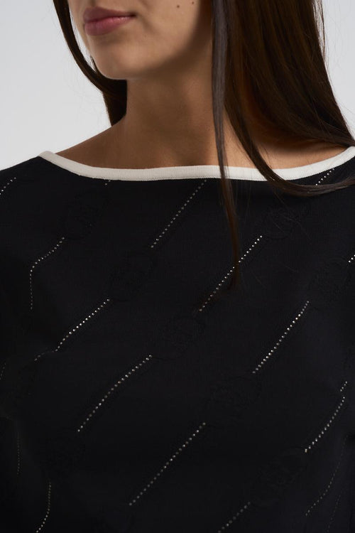 Maglia donna girocollo nera - 2