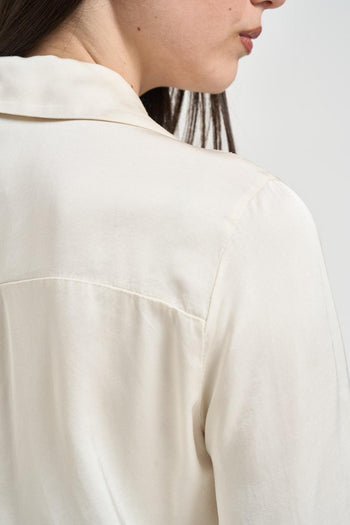 Camicia donna satinata panna - 5