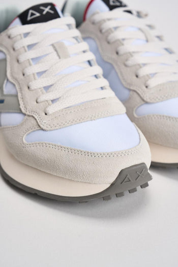 Sneakers uomo in suede grigio e blu - 4