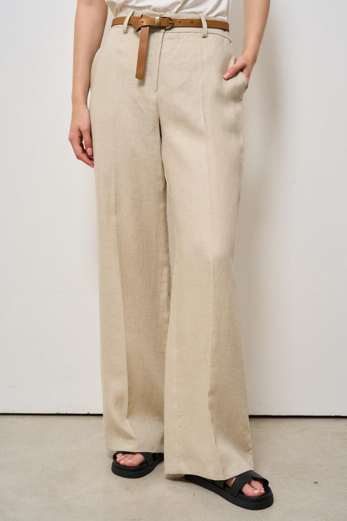Pantalone donna a palazzo panna - 2