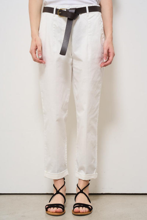 Pantalone donna slim bianco