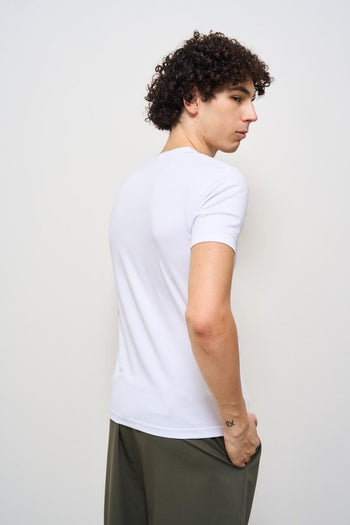 T-shirt uomo girocollo bianca - 3
