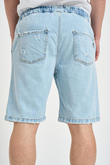 Bermuda uomo in denim chiaro - 3