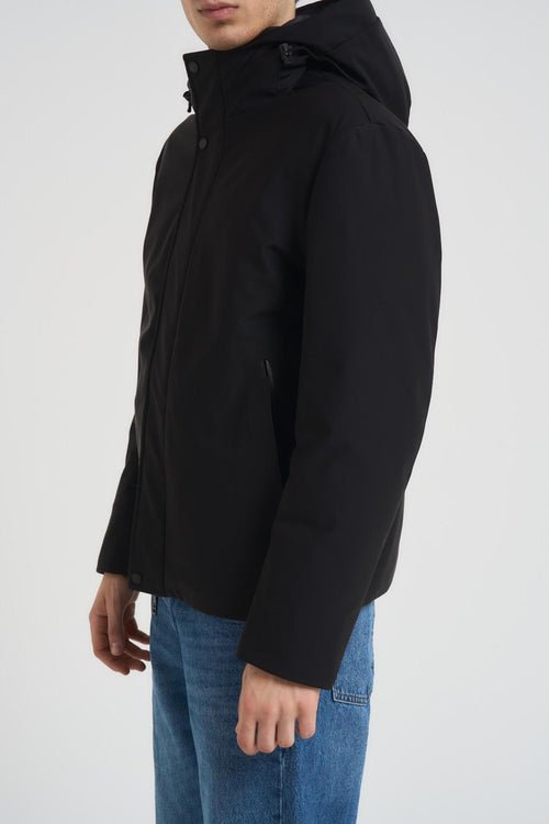 Giubbotto uomo con cappuccio nero - 2