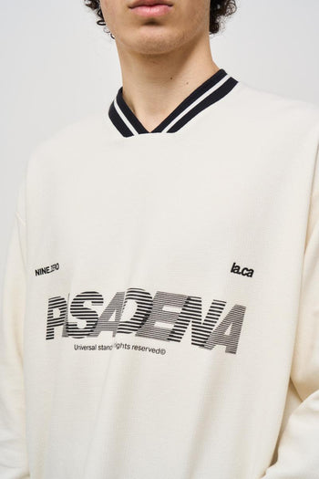 Felpa uomo stampata baseball panna - 3