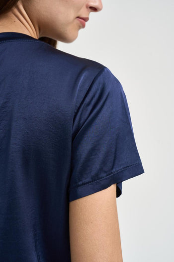 T-shirt donna girocollo blu notte - 4