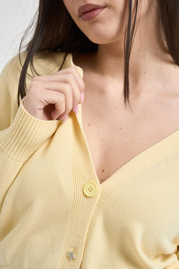 Cardigan donna cropped giallo - 3