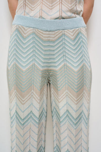 Pantalone donna in maglia multicolor - 6