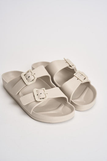 Sandalo donna in EVA panna - 3