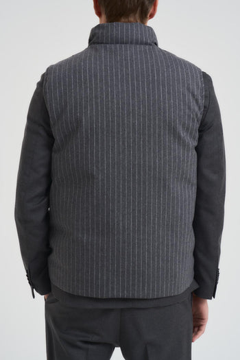 Gilet piumino uomo gessato grigio - 5