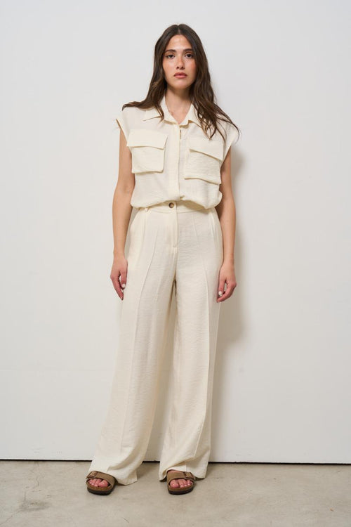 Gilet donna a camicia panna