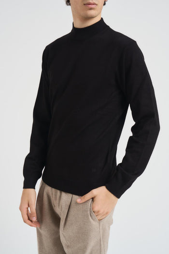 Maglia uomo mezzo collo nera - 3