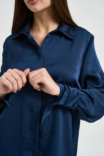 Camicia donna con fiocchetti blu - 3