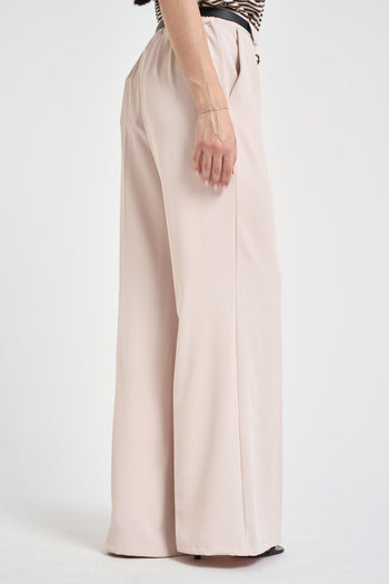 Pantalone donna flare avorio - 4
