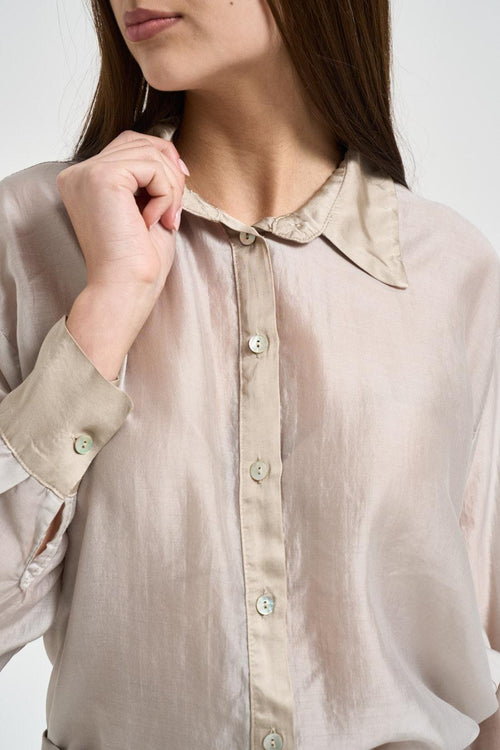 Camicia donna semi-trasparente grigio chiaro - 2