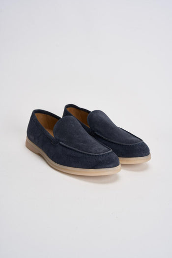 Mocassino uomo in suede blu navy - 3