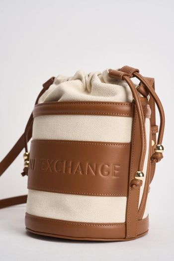 Secchiello donna cuoio e beige - 4
