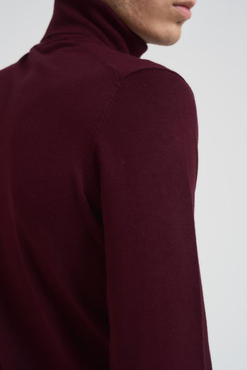 Maglia uomo collo alto bordeaux - 4