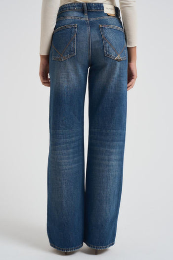 Jeans donna a palazzo in denim scuro - 3