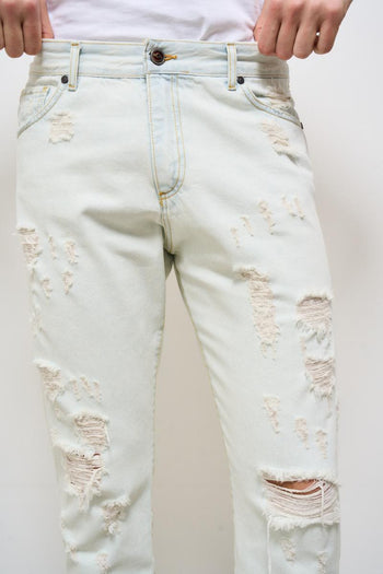 Jeans uomo skinny denim chiaro - 5