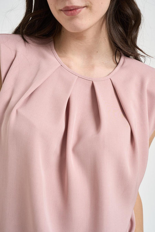 Blusa donna drappeggiata rosa - 2