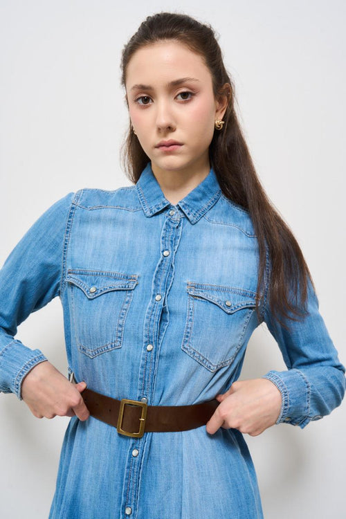 Abito donna in denim chiaro - 2