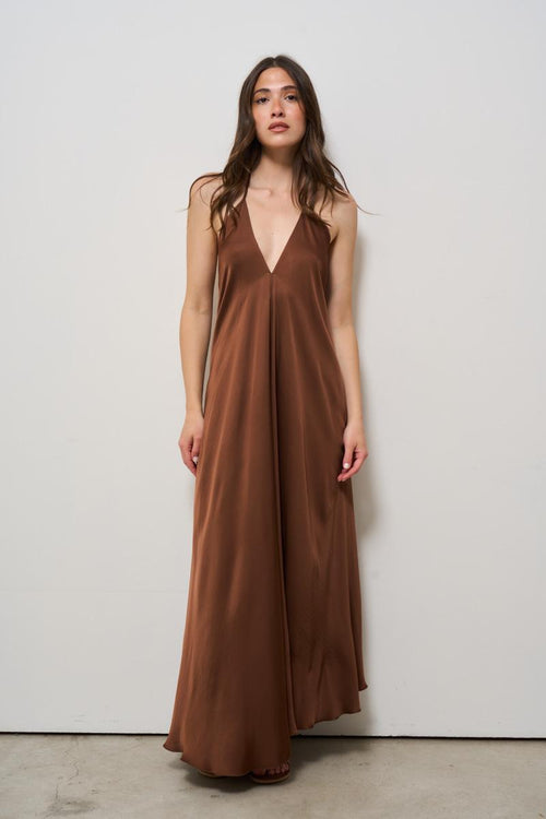 Abito donna lungo marrone