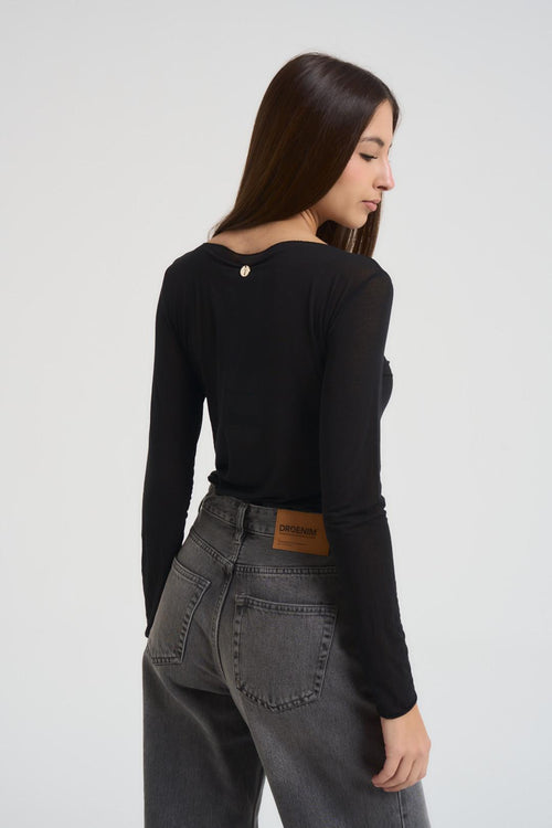 Maglia donna scollo a barchetta moro - 2