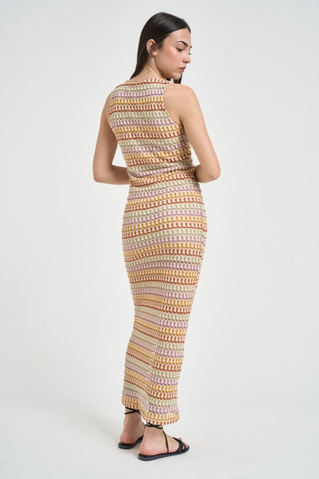 Abito donna traforato multicolor - 4