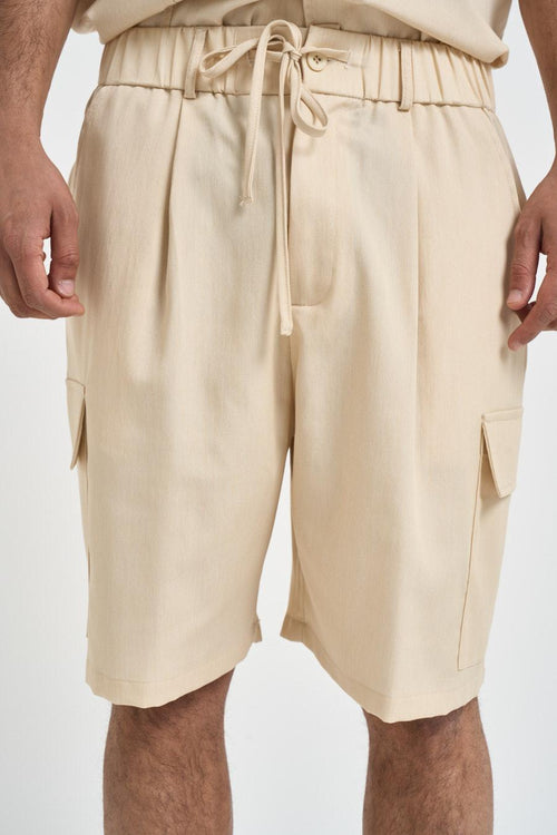 Bermuda uomo cargo panna