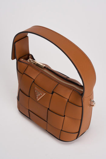 Borsa donna secchiello in ecopelle marrone - 5