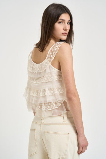 Top donna in tulle avorio - 3